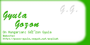 gyula gozon business card